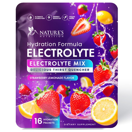 Refreshing Hydration Electrolytes Design Needed for Nature's Nutrition Design by Davi Giolo ★