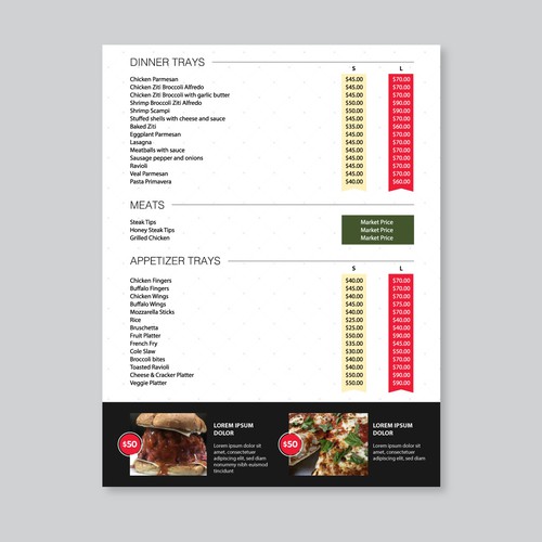 Love Food??? Create a modern, stylish Catering Menu for Anthony's Design by Artlock16