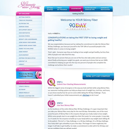 Create the next website design for Skinny Fiber 90 Day Weight Loss Challenge Design por grafixd