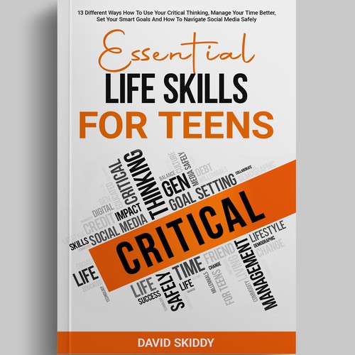 A powerful ebook cover for Essential Life Skills For Teens Design réalisé par The Cloud Digital