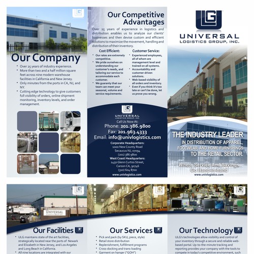 Create the next single-page advertising brochure for Universal Logistics Group デザイン by degowang