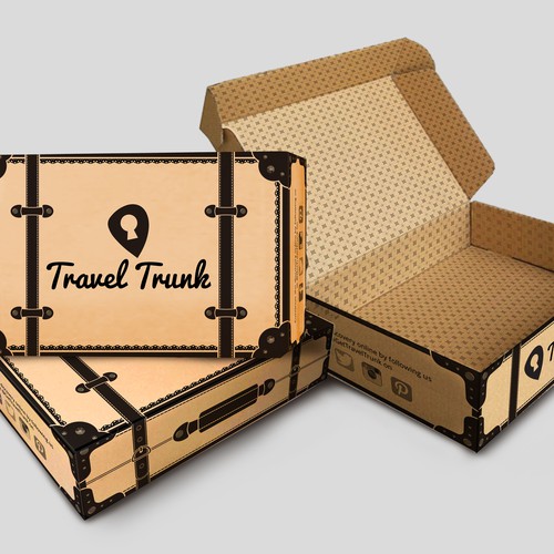 Design a shipping box that looks like vintage luggage for female travel