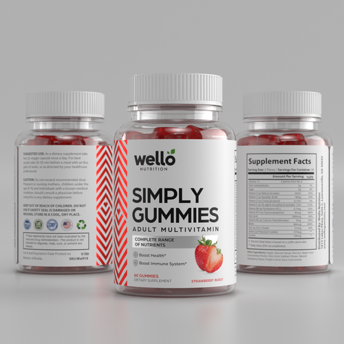 Multi vitamin gummies label design Design by Tamara.D
