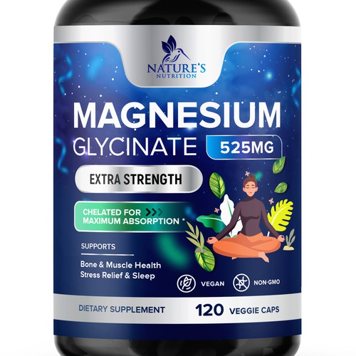 Natural Magnesium Glycinate Design needed for Nature's Nutrition Design by TUNSAY