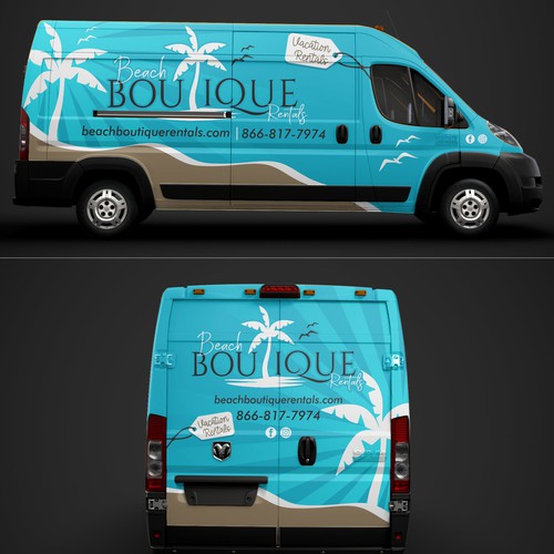 Vehicle Wrap Design for Boutique Vacation Property Rental Management Company on Anna Maria Island Design by dnite