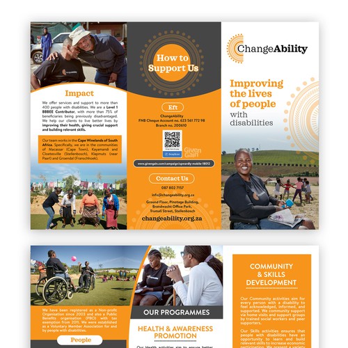 Designs | 99NONPROFITS WINNER - ChangeAbility Pamphlet: Support for ...