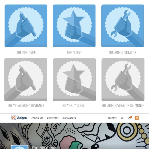 New 99designs default user avatar - creative + gender neutral. Design by Gema