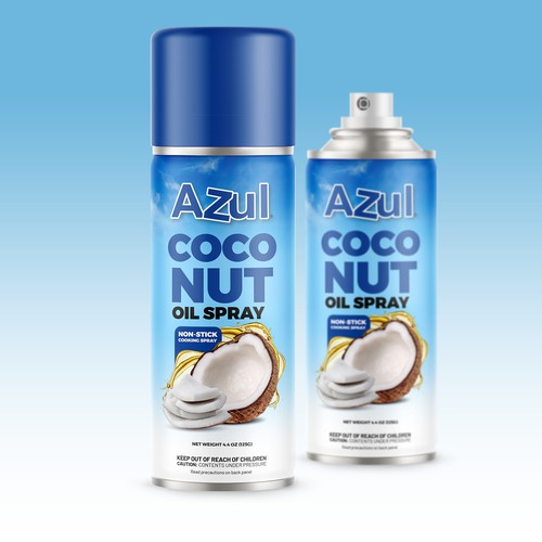 Create Product Extension for Azul Coconut Product - Azul Coconut Oil Spray Design by rembrandtjurin