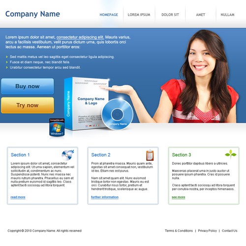1-3 Page Website Template Design von Hitron_eJump