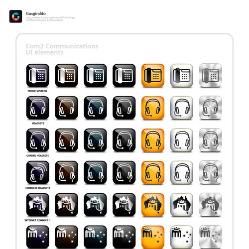 icon or button design for Com2 Communications Design by Gus Giraldo