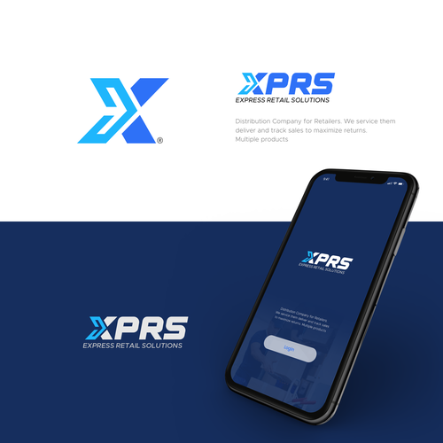 XPRS Express Retail Solutions Logo. Mass distribution company Diseño de Bayudaswara
