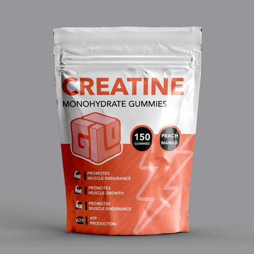 Bag Design for Creatine Monohydrate Gummy brand Design by MeDesign✦