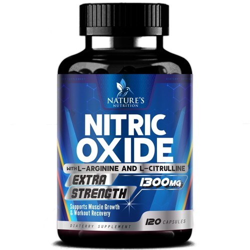 Nitric Oxide label design needed for Nature's Nutrition Diseño de agooshe