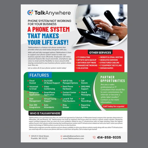 TalkAnywhere Sales Flyer Design by Dzine Solution