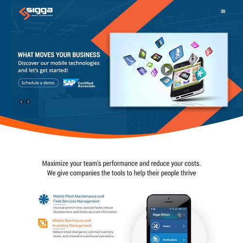 Landing page design for enterprise innovative tech company Design by pb⚡️
