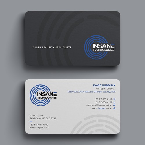 Business card for cyber security company Design by Hasanssin