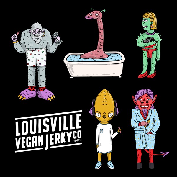 Characters for Louisville Vegan Jerky