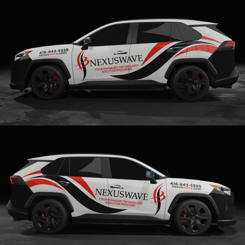 futuristic technology vehicle wrap for IT solutions company. Design by icon89GraPhicDeSign