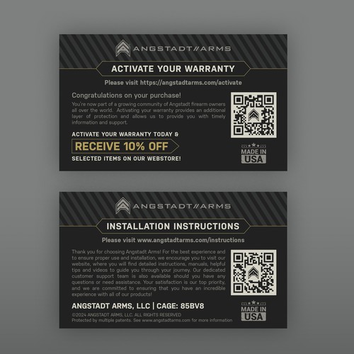 Warranty activation flyer for gun company (postcard) Design by laxman2creative