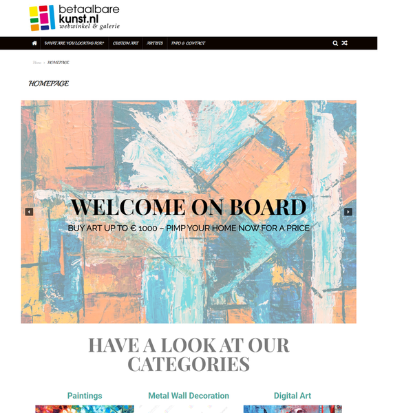 Home page design with full screen sliders