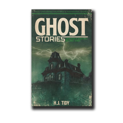 Retro style Ghost Stories eBook cover. Design by D-F-A