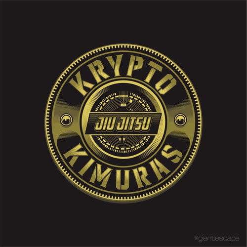 Crypto Coin + Font (2 words) Design for Martial Arts Team Design by gientescape std.