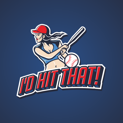 Fun and Sexy Softball Logo Diseño de bloker