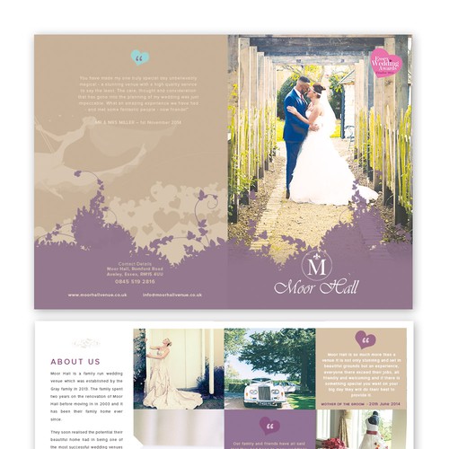 Design Of Wedding Venue Brochure For Www.moorhallvenue.co.uk 