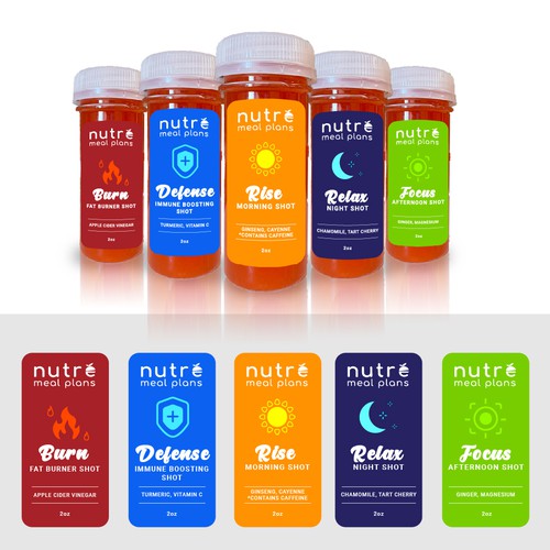 Small Wellness Shot Label! Design by capulagå™