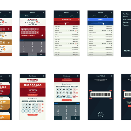 Design of a lottery app Design by MikeDees