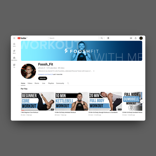 Fitness Youtube Banner Image Design by fatchvrdsgn