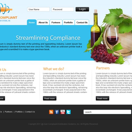 Help Cloud Compliant Distribution Systems, Inc. with a new website design Design by kapila