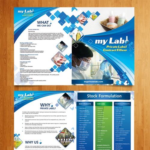 MYLAB Private Label 4 Page Brochure Design por Mary_pile