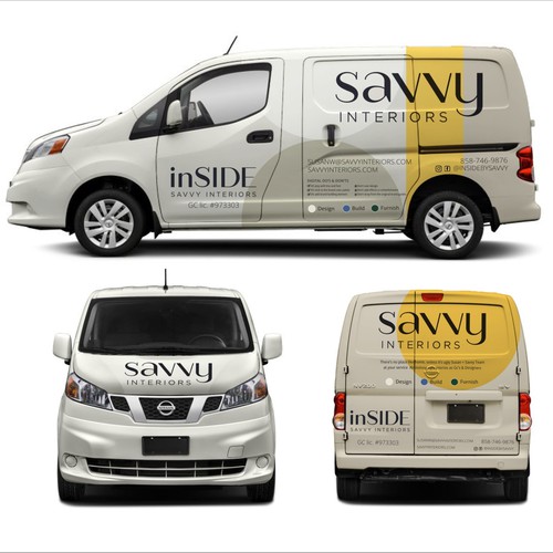 Design build furnish firm needs cool luxury sleek modern Van wrap Diseño de T i f a n y' s