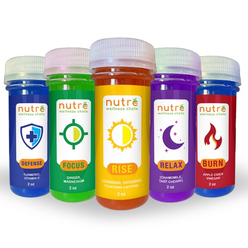 Small Wellness Shot Label! Design by Ny.Studio's