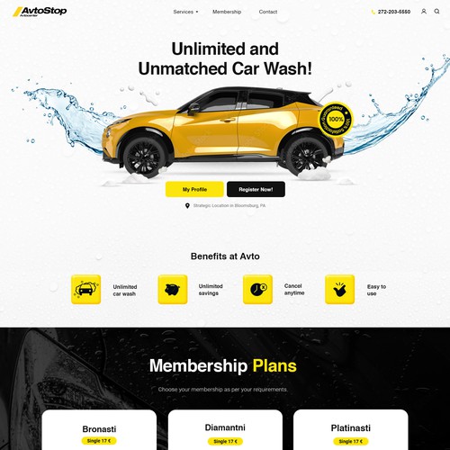 Car wash subscription Design by StyleWorks Studio