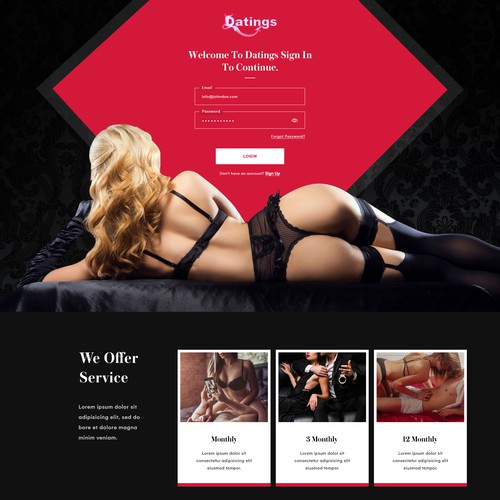 Design vincitore del contest "Landing page / ads etc. Temptation, attractive, secretly sexy design/charisma/direction!"