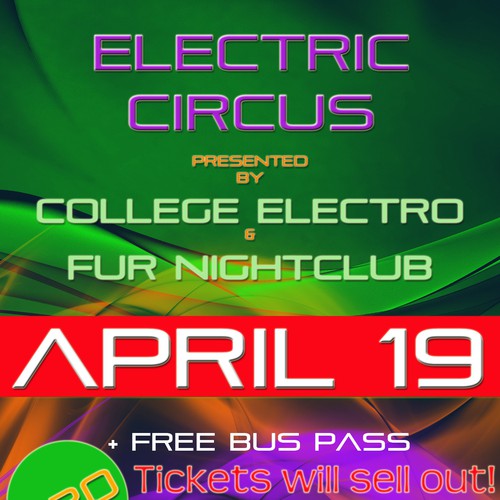 New postcard or flyer wanted for ELECTRIC CIRCUS Design von DsCreations2012