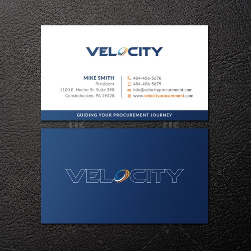 Velocity Procurement - Logo Rebranding - Business Card Design Design by IK_Designs