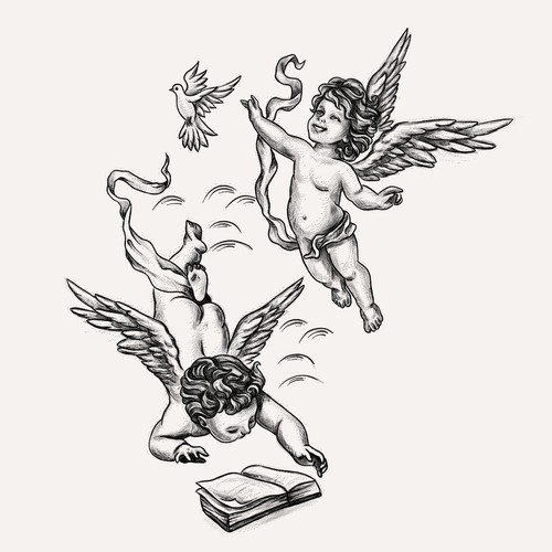 Cherubs at Play Design by missd.tattoos