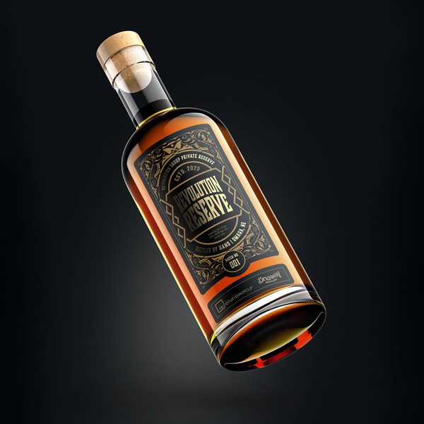 Revolution Reserve Whisky Label Design