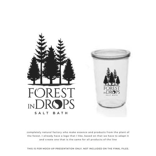 enhances the logo of FOREST IN DROPS make it adapt for all line products Réalisé par Distinguish♐︎