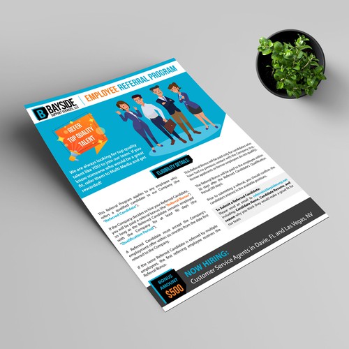 Designs Need A Flier To Announce Awesome Employee Referral Program Target Demo Young Tech 6641