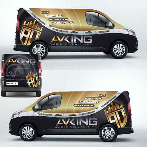 Audio visual / Electrical company - Van needs some COLOUR! Design by EvoDesign