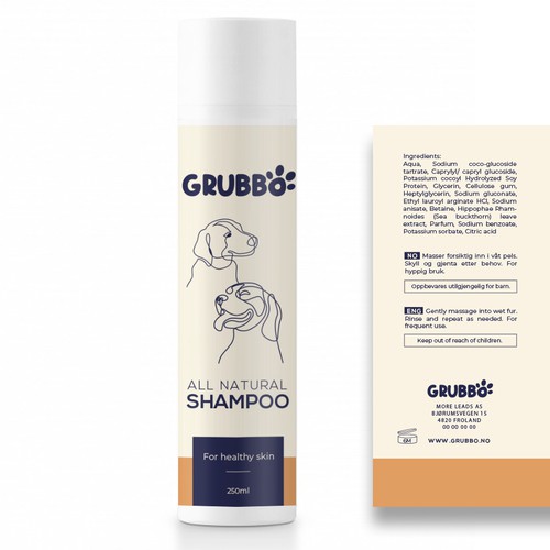 Design label for dog shampoo Design by intanamir