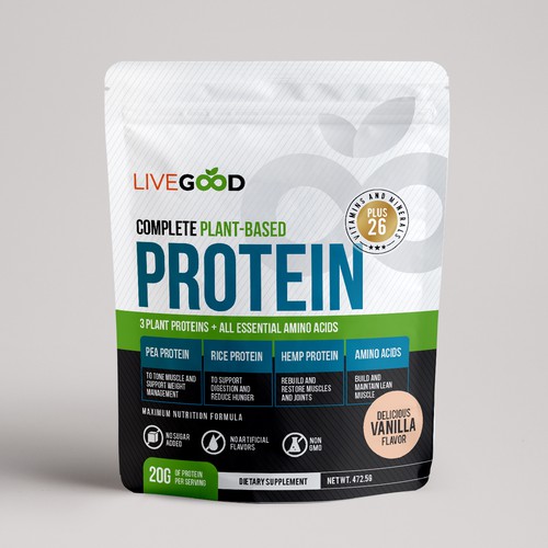 ***GUARANTEED PRIZE*** - LABEL DESIGN for Protein Powder -*****NEW***** Design by Shereef_CM