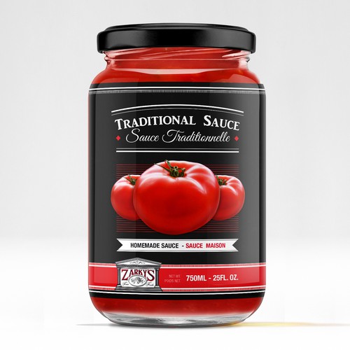 Create a modern upscale label for a jarred tomato sauce line Design by Partikules