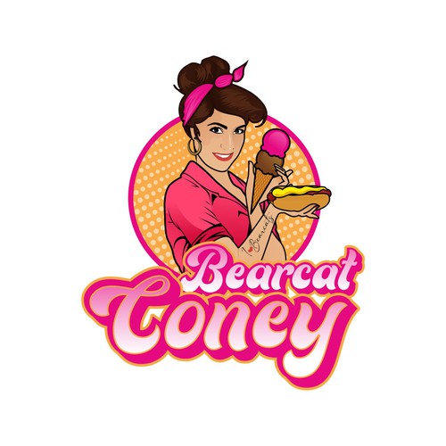 G-Rated Cartoon PinUp Girl girl logo for Retro Coney Hotdog restaurant Design by MALATHY