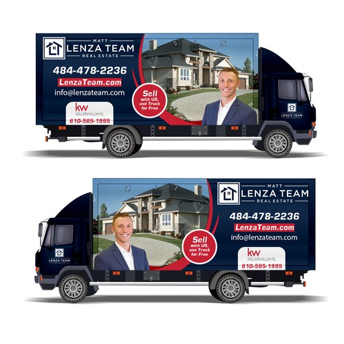 Custom Truck Design Wrap for Real Estate Agent, CREATIVE PROFESSIONAL CLEAN Design by Tanny Dew ❤︎