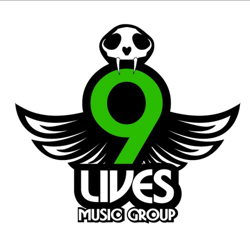 9 Lives Music Group Record Label LOGO Design by RVG
